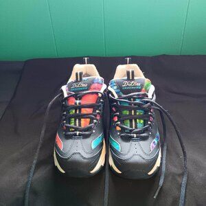 woman's size 6 Skechers navy with rainbow colors Excellent condition